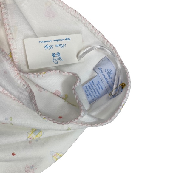 NWT Pixie Lily Pima Little Bo Peep Pink Hand Stitched Edge Receiving Blanket - Picture 6 of 6